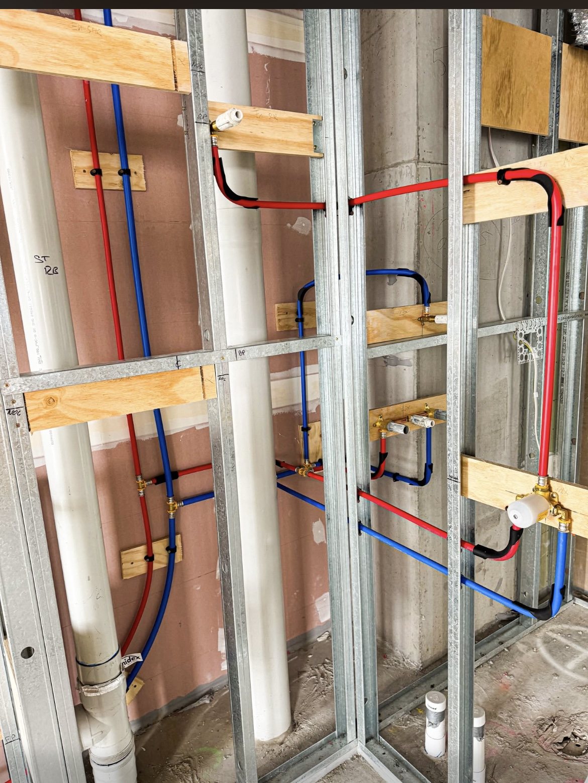 Rough-in plumbing work by Veyron Plumbing and Drainage